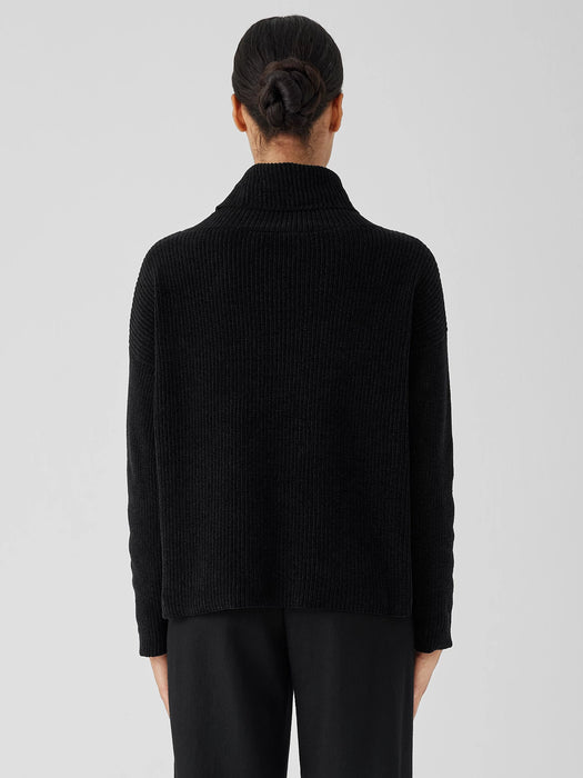 Organic Cotton Chenille Turtleneck Top