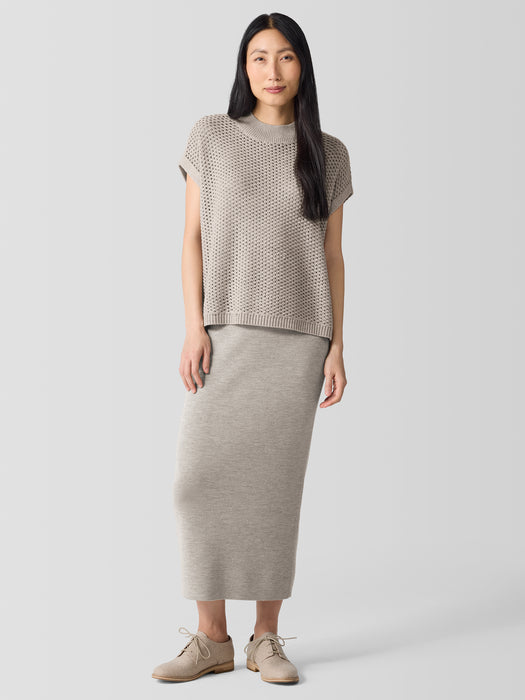 Merino Mock Neck Top in Regenerative Wool