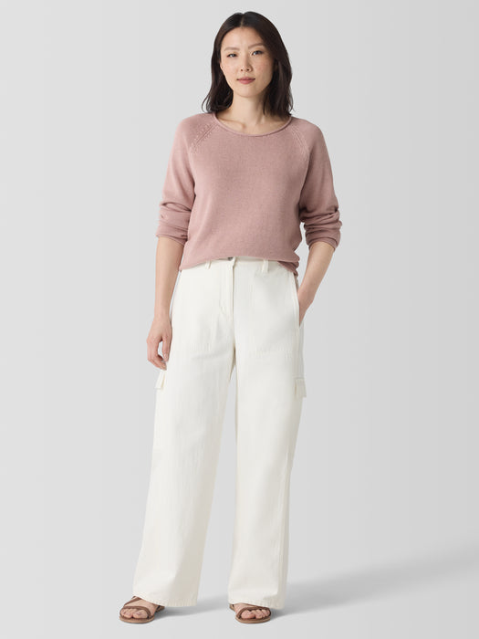 Undyed Utility Organic Cotton Wide-Leg Cargo Pant