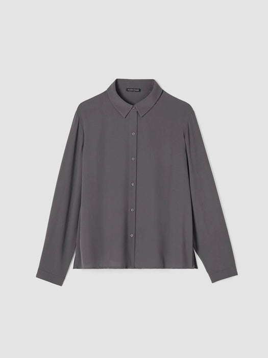 Silk Georgette Crepe Classic Collar Shirt