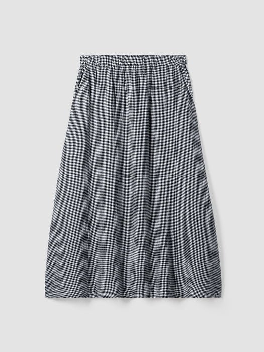 Puckered Organic Linen Pocket Skirt