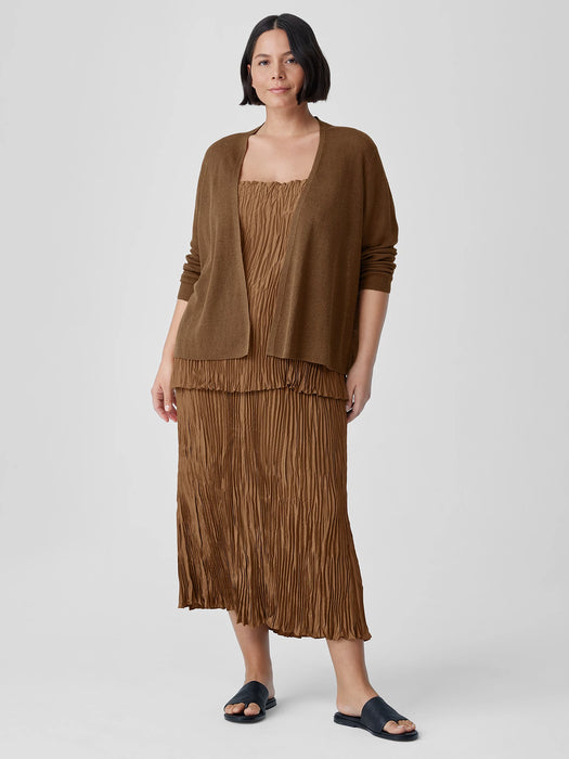 Organic Linen Cotton Airy Tuck Cropped Cardigan