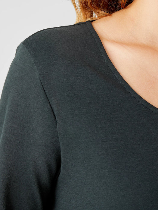 Cozy Organic Cotton Interlock U-Neck Top