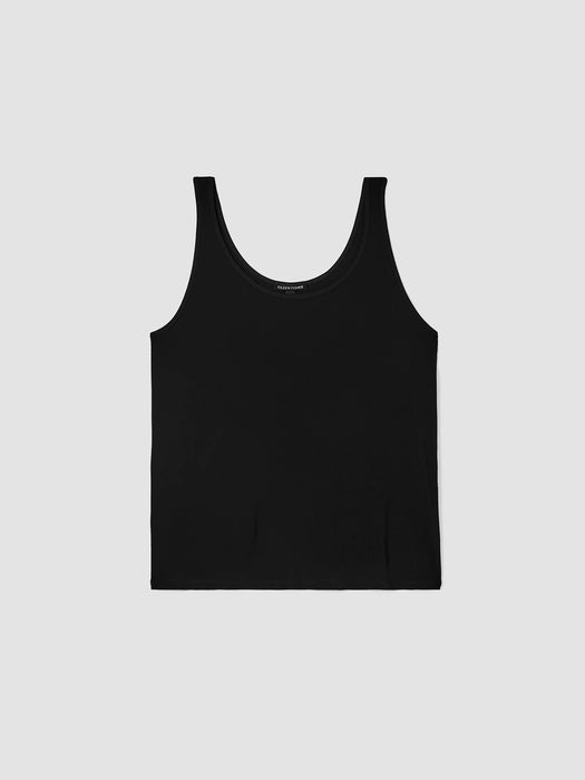 Stretch Silk Jersey Scoop Neck Tank