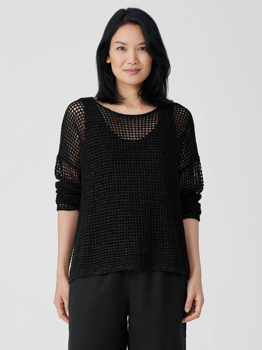 Organic Linen D&eacute;lav&eacute; Round Neck Top