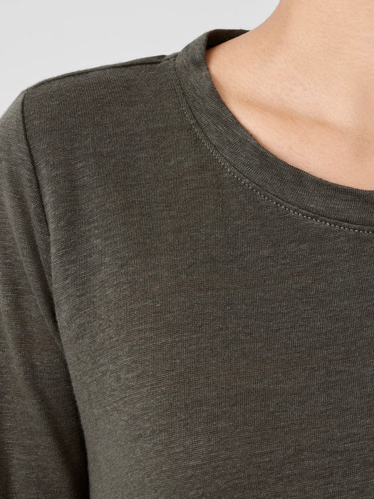 Organic Linen Jersey Crew Neck Top