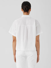 Washed Organic Cotton Poplin Short-Sleeve Shirt