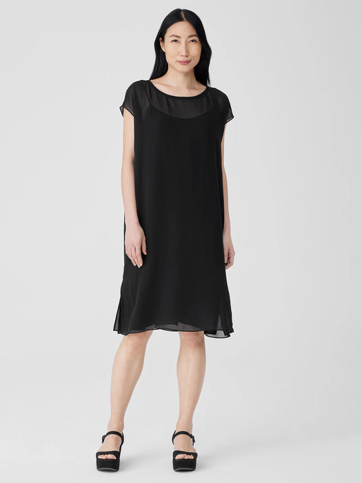 Sheer Silk Georgette Layered Dress