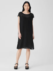 Sheer Silk Georgette Layered Dress
