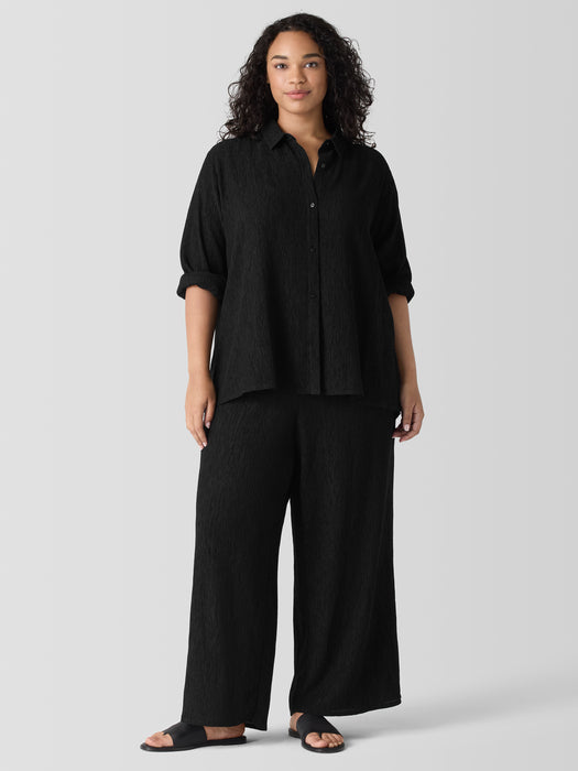 Woven Pliss&eacute; Classic Collar Shirt