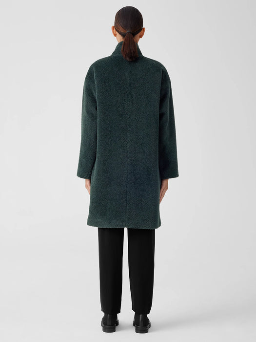 Sheared Suri Alpaca Stand Collar Coat