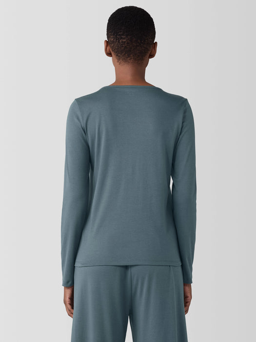 Organic Cotton Interlock Henley Sleep Top
