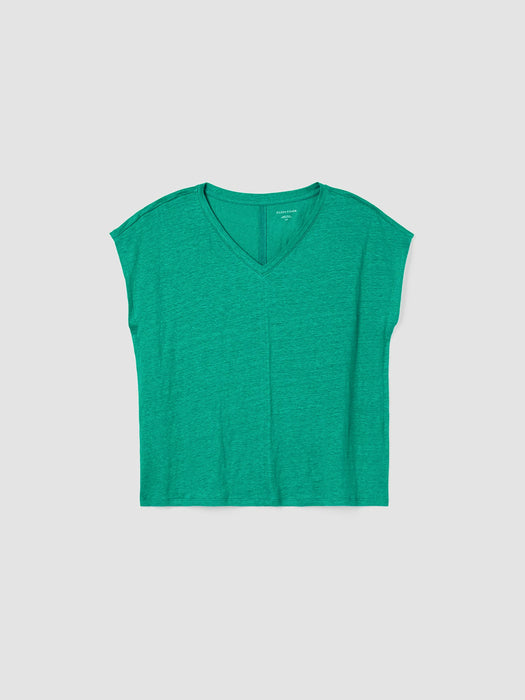Organic Linen Jersey V-Neck Tee