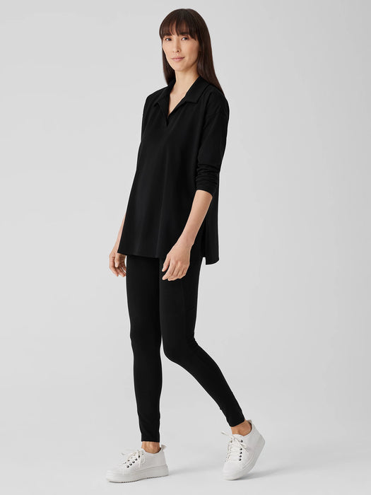 Pima Cotton Stretch Jersey Classic Collar&nbsp;Top