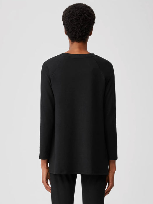 Cozy Brushed Terry Hug Raglan-Sleeve Top