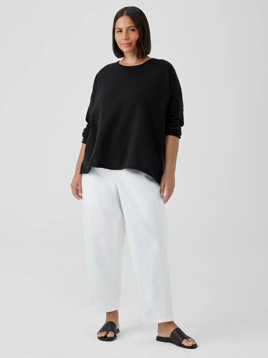 Peruvian Organic Cotton Crepe Crew Neck Top