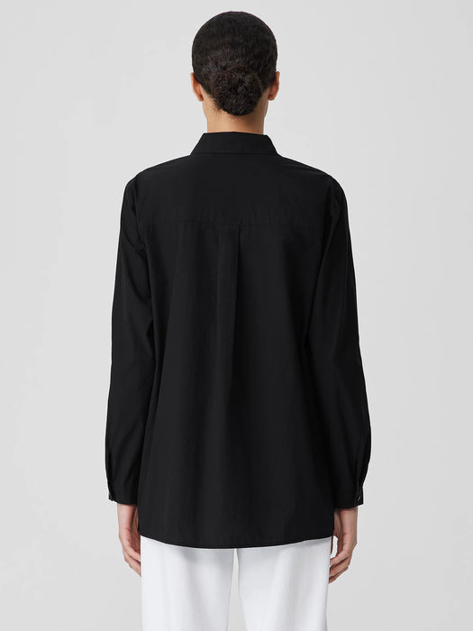 Washed Organic Cotton Poplin Classic Collar Shirt