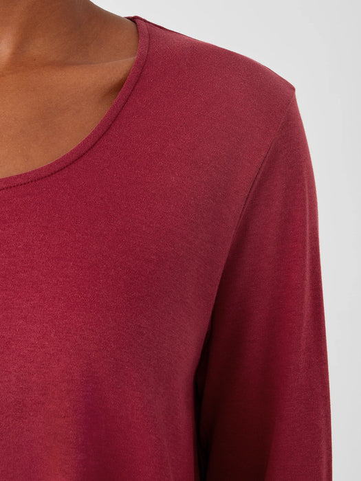Cozy Organic Cotton Interlock U-Neck Top