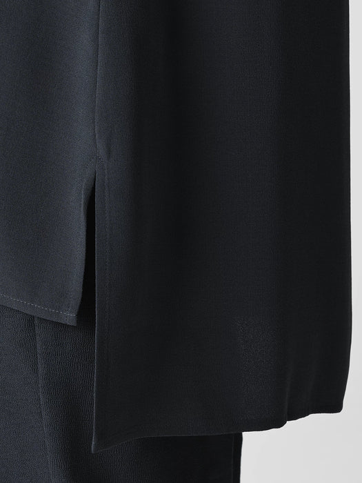 Silk Georgette Crepe Bateau Neck Tank