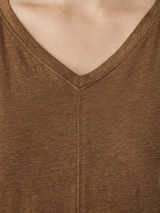Organic Linen Jersey V-Neck Tee