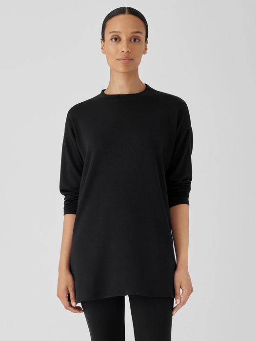 Cozy Brushed Terry Hug Crew Neck Long Top