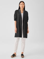Tweedy Hemp Cotton High Collar Coat