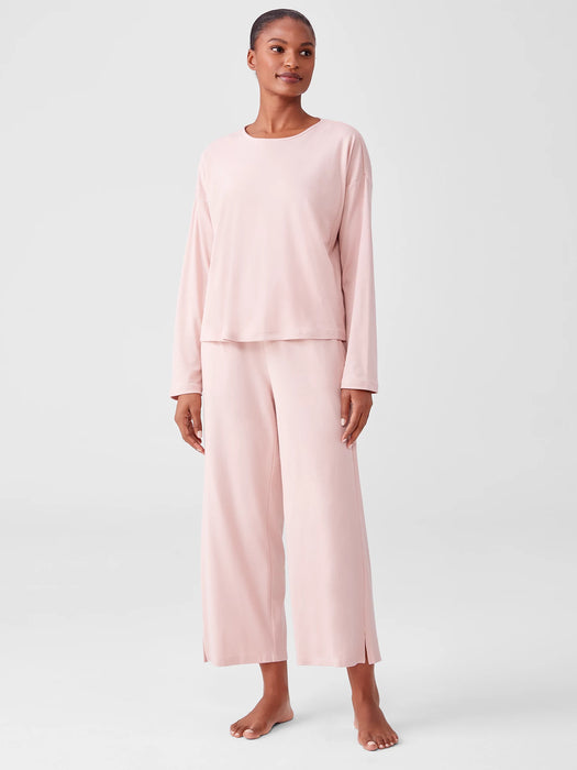 Cozy Organic Cotton Interlock Wide-Leg Pant