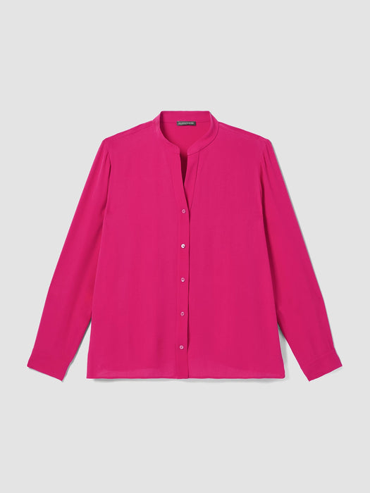 Silk Georgette Crepe Shirred-Back&nbsp;Shirt