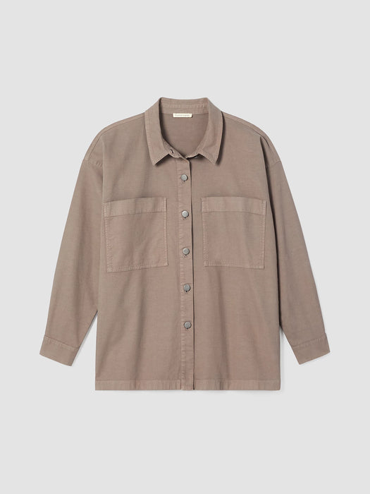 Cotton Hemp Stretch Shirt Jacket