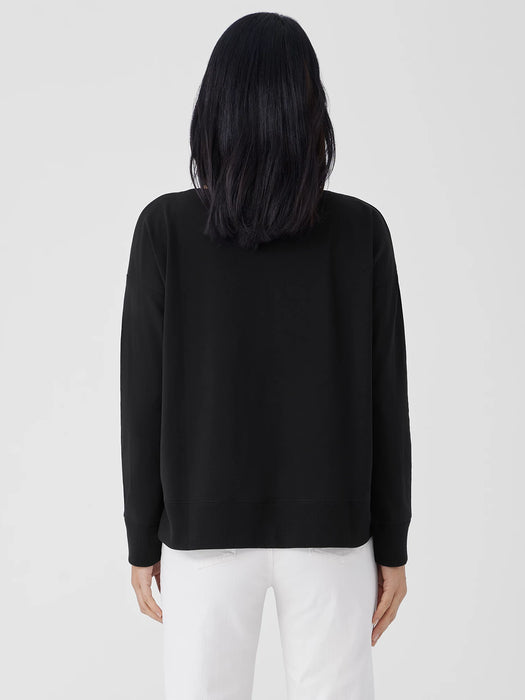 Pima Cotton Stretch Jersey Bateau Neck Top