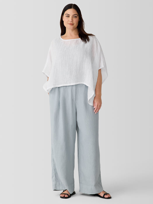 Organic Linen Gauze Bateau Neck Poncho