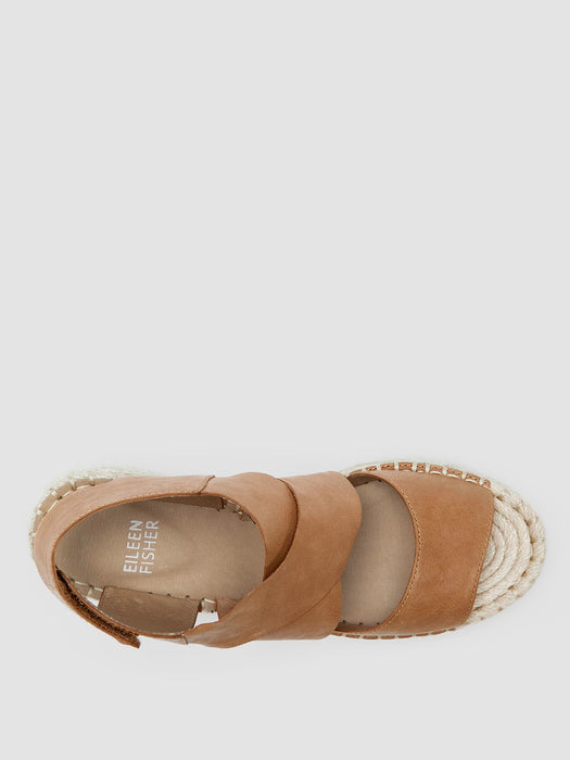 Willow Tumbled Leather Wedge Espadrille