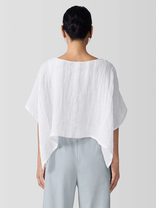 Organic Linen Gauze Bateau Neck Poncho