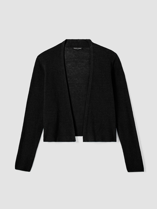 Organic Linen Cotton Airy Tuck Cropped Cardigan
