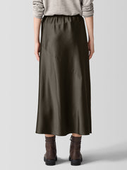 Stretch Silk Charmeuse Bias Skirt