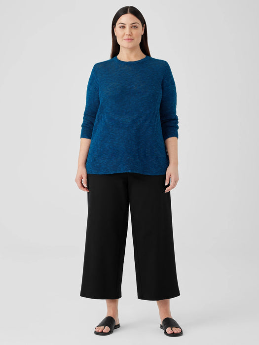 Organic Linen Cotton Slub Crew Neck Top