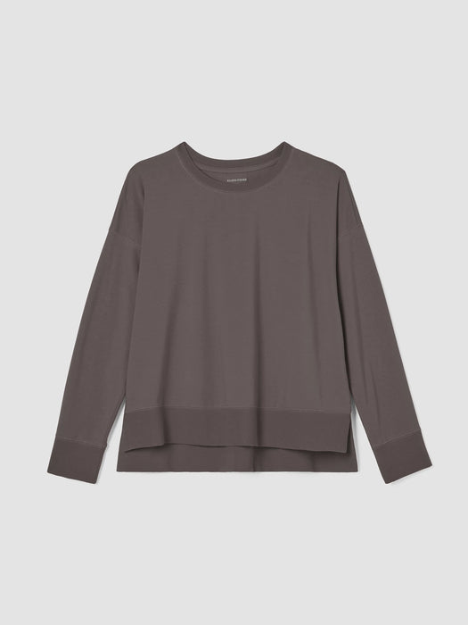 Traceable Cotton Jersey Crew Neck Top