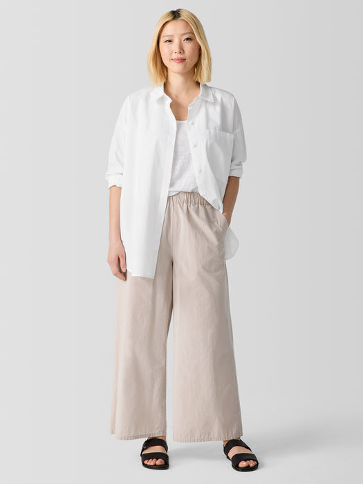 Washed Organic Cotton Poplin Wide-Leg Pant