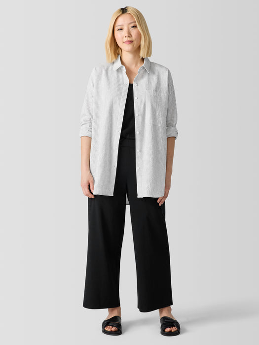 Organic Cotton Ripple&nbsp;Checkered&nbsp;Classic Collar Shirt