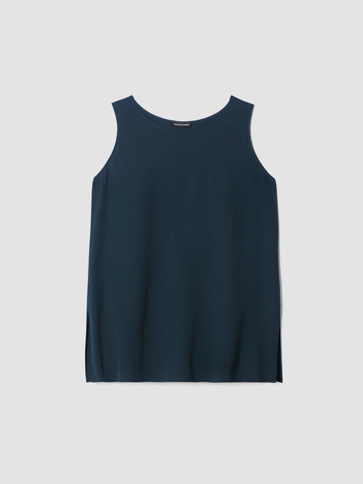Silk Georgette Crepe&nbsp;Ballet Neck Long Tank