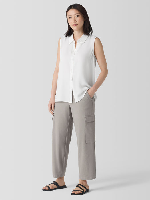 Washable Stretch Crepe Cargo Pant
