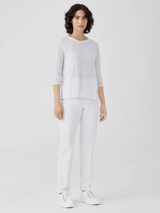 Organic Linen Jersey Crew Neck Top