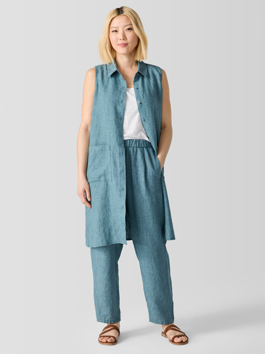 Washed Organic Linen D&eacute;lav&eacute; Lantern Pant