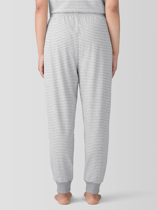 Striped Organic Cotton Interlock Jogger Sleep Pant