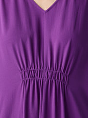 Silk Georgette Crepe V-Neck Dress