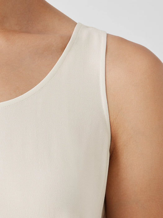 Silk Georgette Crepe Scoop Neck Tank