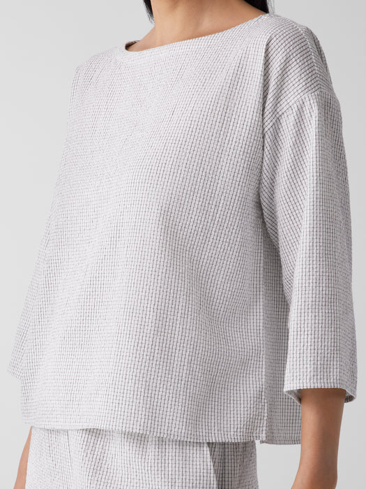 Organic Cotton Ripple Checkered Box-Top