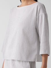 Organic Cotton Ripple Checkered Box-Top