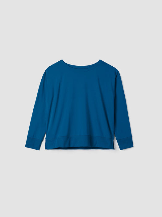 Pima Cotton Stretch Jersey Bateau Neck Top