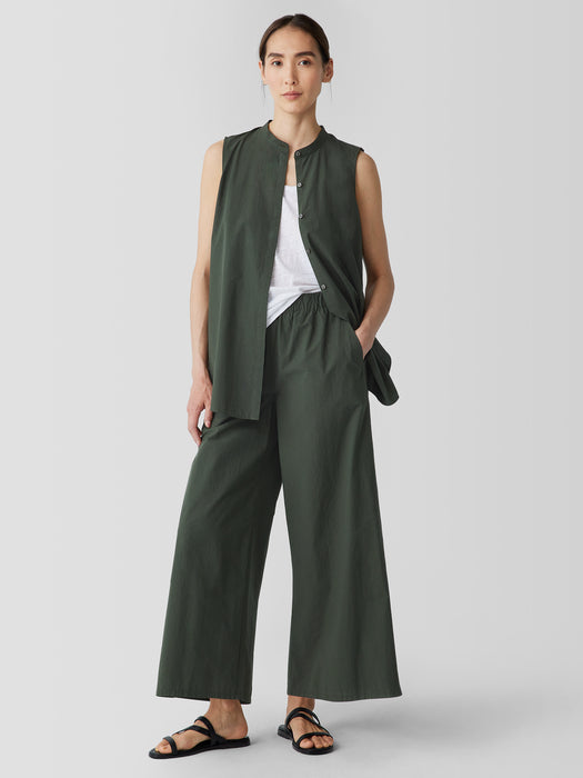 Washed Organic Cotton Poplin Wide-Leg Pant